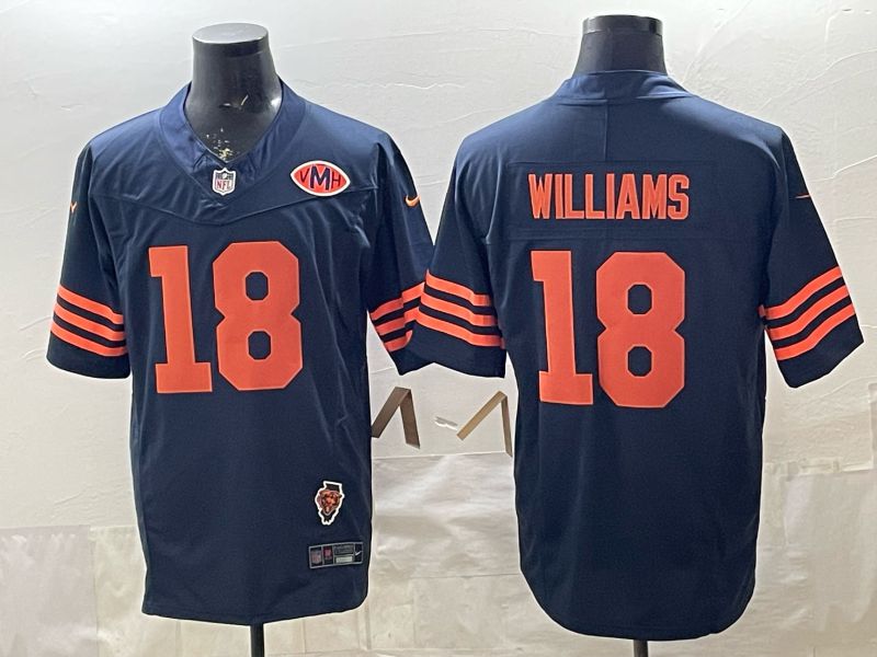 Men 2026 Chicago Bears #18 Williams Blue 3th generations Nike Limited NFL Jersey style 003->chicago bears->NFL Jersey